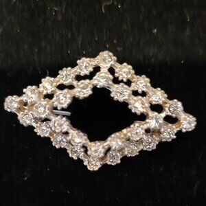 Vintage 1-3/4" Rhinestone Diamond-Shaped Pin/Brooch.